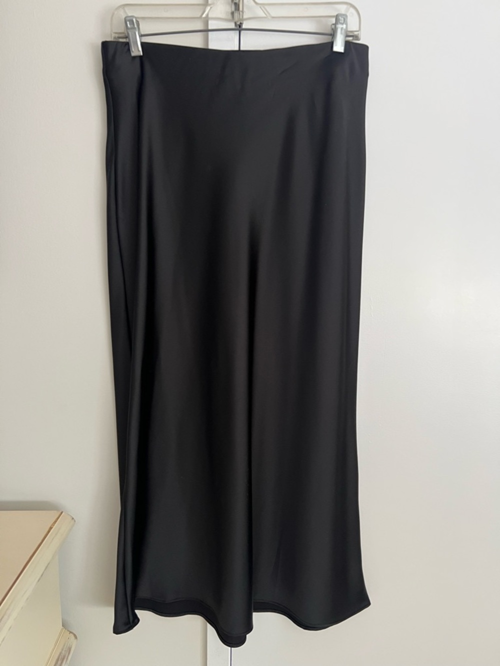 Zara Black Satin Maxi Skirt